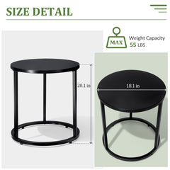 Pellebant 18 x 18 in. Round Aluminum Outdoor Side Table