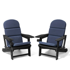 HDPE Adirondack Chair with Cup Holder & 50 x 20 in. Outdoor Cushion with 4-Section