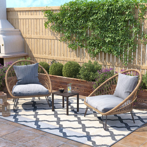Pellebant Aluminum Rectangular Patio Side Table, Small Outdoor Bistro Coffee Table