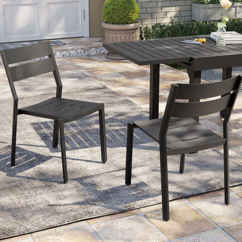 Pellebant Aluminum Stackable Outdoor Dining Chairs