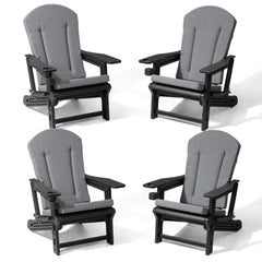 HDPE Adirondack Chair with Cup Holder & 50 x 20 in. High Back Outdoor Cushion