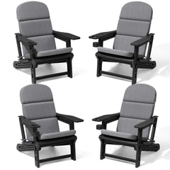 HDPE Adirondack Chair with Cup Holder & 50 x 20 in. Outdoor Cushion with 4-Section