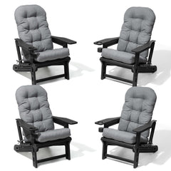 HDPE Adirondack Chair with Cup Holder & 50 x 20 in. Outdoor Cushion