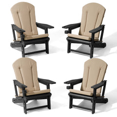 HDPE Adirondack Chair with Cup Holder & 50 x 20 in. High Back Outdoor Cushion