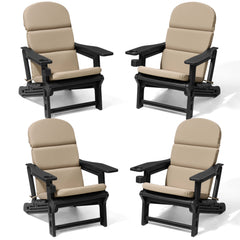 HDPE Adirondack Chair with Cup Holder & 50 x 20 in. Outdoor Cushion with 4-Section