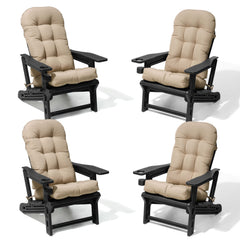 HDPE Adirondack Chair with Cup Holder & 50 x 20 in. Outdoor Cushion