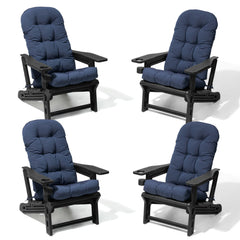 HDPE Adirondack Chair with Cup Holder & 50 x 20 in. Outdoor Cushion