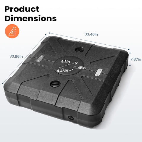 Crestlive Products 260lbs Heavy Duty Cantilever Umbrella Base with Wheels