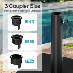 Pellebant Patio Umbrella Base Outdoor Umbrella Stand with Wheels