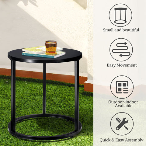 Pellebant 18 x 18 in. Round Aluminum Outdoor Side Table