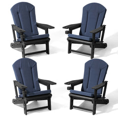 HDPE Adirondack Chair with Cup Holder & 50 x 20 in. High Back Outdoor Cushion