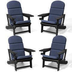 HDPE Adirondack Chair with Cup Holder & 50 x 20 in. Outdoor Cushion with 4-Section