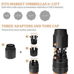 Pellebant 43lbs Steel Market Umbrella Base Cement Filling