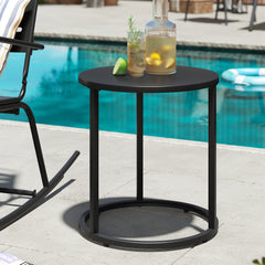 Pellebant 18 x 18 in. Round Aluminum Outdoor Side Table