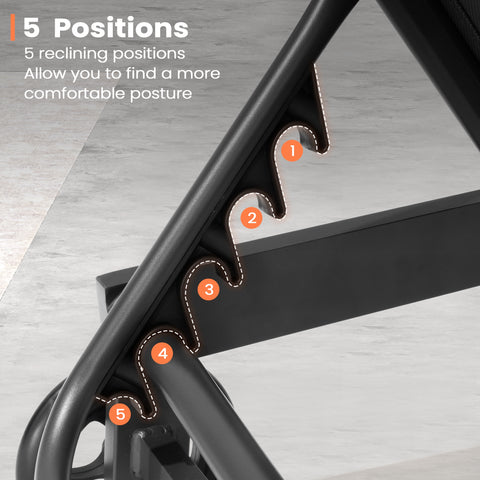 Pellebant Aluminum Outdoor Adjustable Chaise Lounge Chair Set of 2 with Wheels