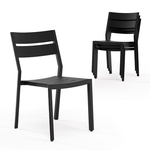 Pellebant Aluminum Stackable Outdoor Dining Chairs