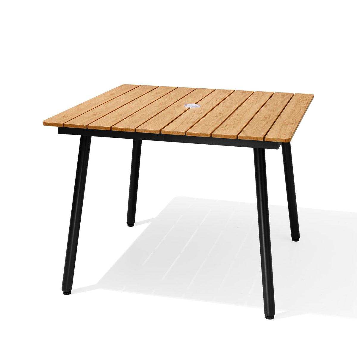Pellebant Outdoor Patio Dining Table with Wood-Like Top and Aluminum Frame