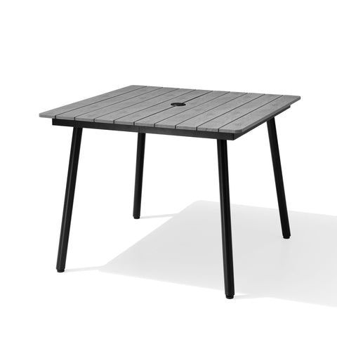Pellebant Outdoor Patio Dining Table with Wood-Like Top and Aluminum Frame