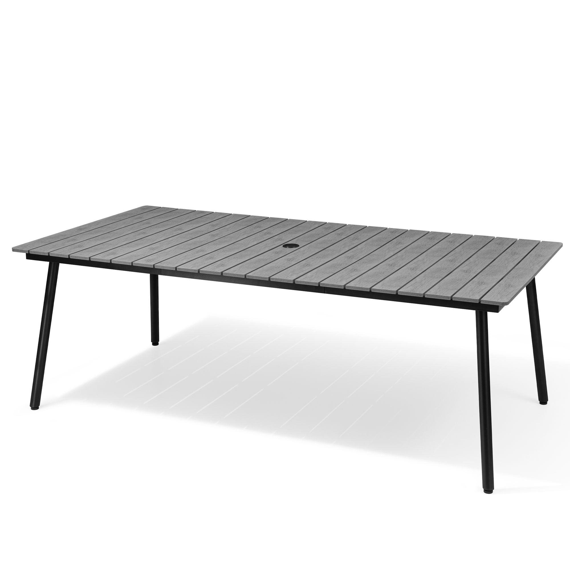 Pellebant Outdoor Patio Dining Table with Wood-Like Top and Aluminum Frame