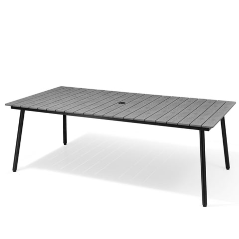 Pellebant Outdoor Patio Dining Table with Wood-Like Top and Aluminum Frame