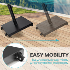 Pellebant Patio Umbrella Base Outdoor Umbrella Stand with Wheels
