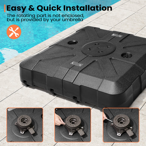 Crestlive Products 260lbs Heavy Duty Cantilever Umbrella Base with Wheels