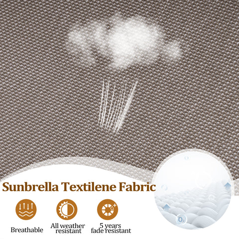 Pellebant Aluminum Outdoor Swivel Bar Stools Set of 2 with Sunbrella Cushions