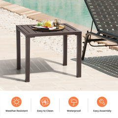 18 x 14 in. Rectangular Aluminum Outdoor Side Table