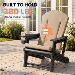 HDPE Adirondack Chair with Cup Holder & 50 x 20 in. High Back Outdoor Cushion