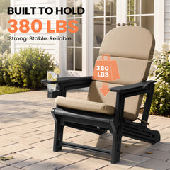 HDPE Adirondack Chair with Cup Holder & 50 x 20 in. Outdoor Cushion with 4-Section