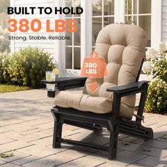 HDPE Adirondack Chair with Cup Holder & 50 x 20 in. Outdoor Cushion