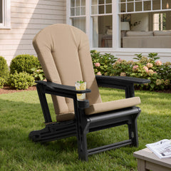 HDPE Adirondack Chair with Cup Holder & 50 x 20 in. High Back Outdoor Cushion