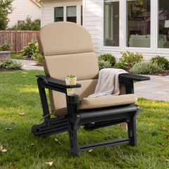 HDPE Adirondack Chair with Cup Holder & 50 x 20 in. Outdoor Cushion with 4-Section