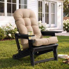 HDPE Adirondack Chair with Cup Holder & 50 x 20 in. Outdoor Cushion