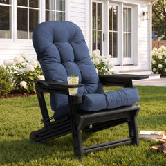 HDPE Adirondack Chair with Cup Holder & 50 x 20 in. Outdoor Cushion