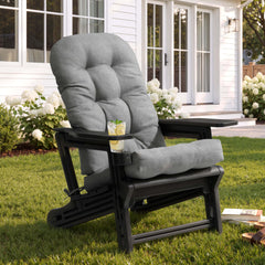 HDPE Adirondack Chair with Cup Holder & 50 x 20 in. Outdoor Cushion