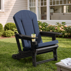 HDPE Adirondack Chair with Cup Holder & 50 x 20 in. High Back Outdoor Cushion