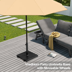 Pellebant Patio Umbrella Base Outdoor Umbrella Stand with Wheels