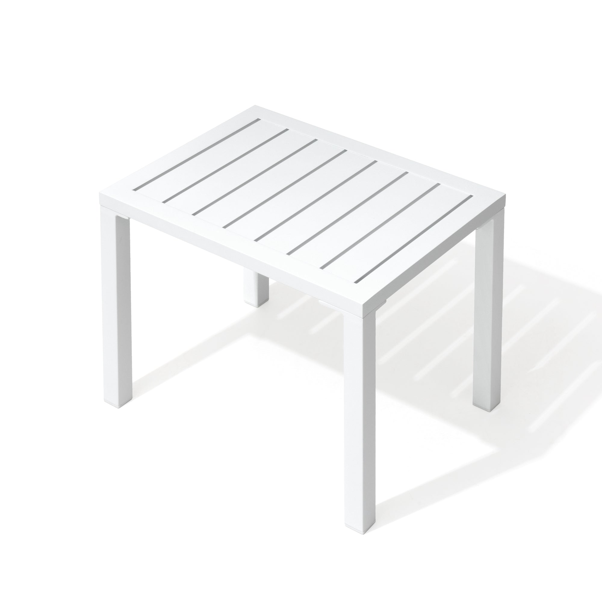 Pellebant Aluminum Rectangular Patio Side Table, Small Outdoor Bistro Coffee Table