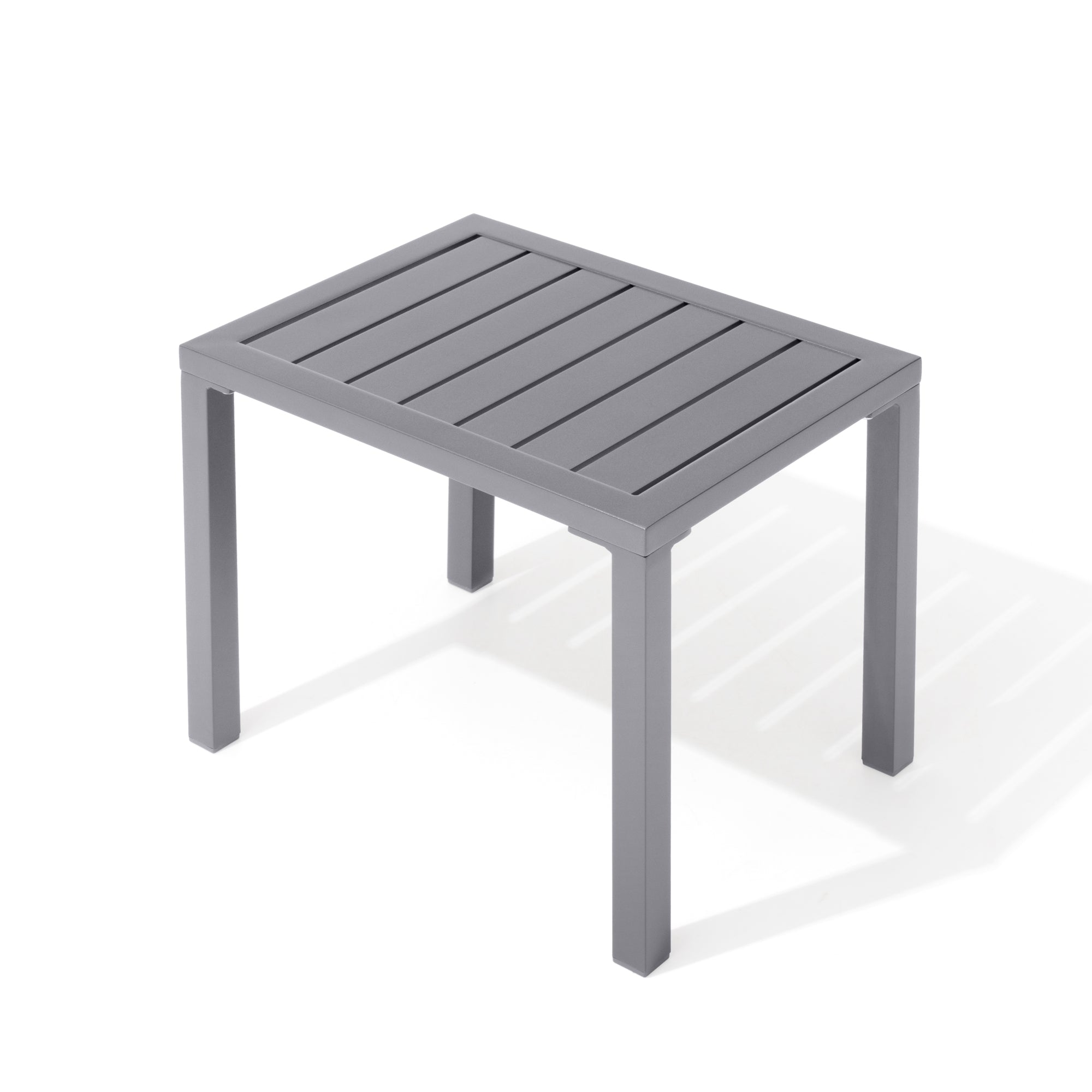 Pellebant Aluminum Rectangular Patio Side Table, Small Outdoor Bistro Coffee Table