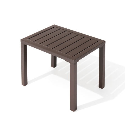 Pellebant Aluminum Rectangular Patio Side Table, Small Outdoor Bistro Coffee Table