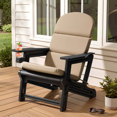 HDPE Adirondack Chair with Cup Holder & 50 x 20 in. Outdoor Cushion with 4-Section