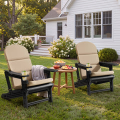 HDPE Adirondack Chair with Cup Holder & 50 x 20 in. Outdoor Cushion with 4-Section