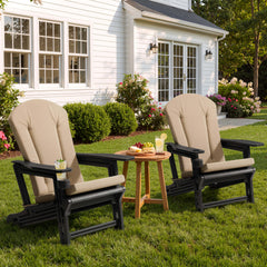 HDPE Adirondack Chair with Cup Holder & 50 x 20 in. High Back Outdoor Cushion