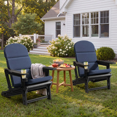 HDPE Adirondack Chair with Cup Holder & 50 x 20 in. Outdoor Cushion with 4-Section