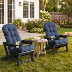 HDPE Adirondack Chair with Cup Holder & 50 x 20 in. Outdoor Cushion