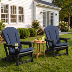 HDPE Adirondack Chair with Cup Holder & 50 x 20 in. High Back Outdoor Cushion