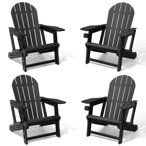 HDPE Adirondack Chair with Cup Holder & Sloped Seat