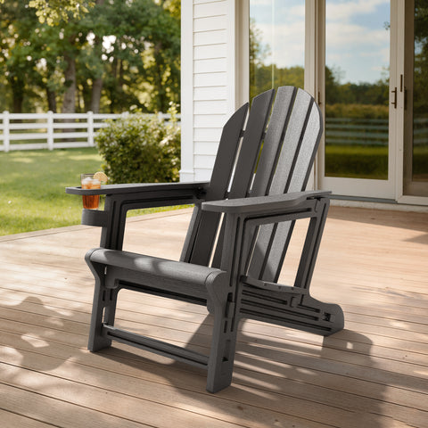 HDPE Adirondack Chair with Cup Holder & Sloped Seat