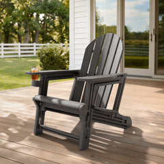HDPE Adirondack Chair with Cup Holder & Sloped Seat
